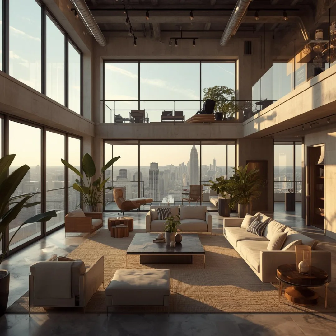 luxurious modern loft house interior