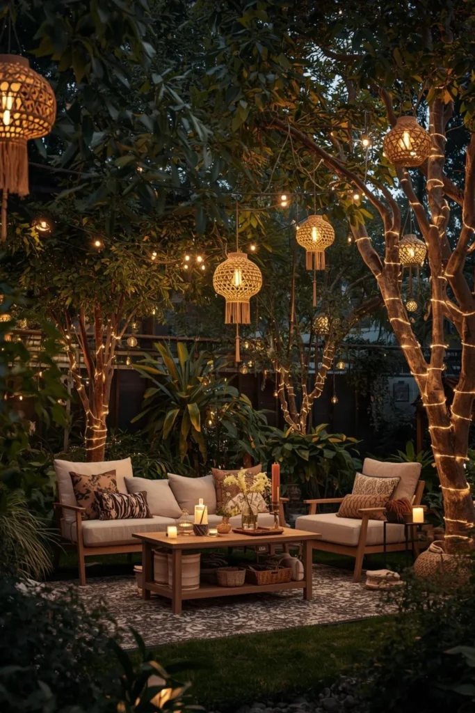 Boho Garden With Lantern Layers