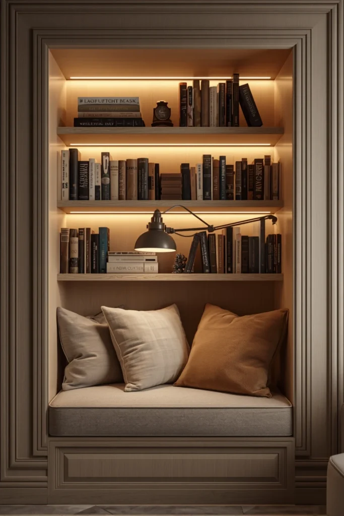 Built In Bookshelf Nook 1
