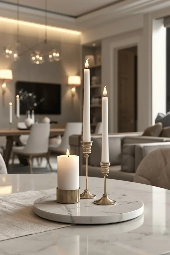 Elevated Candle Trio with Marble