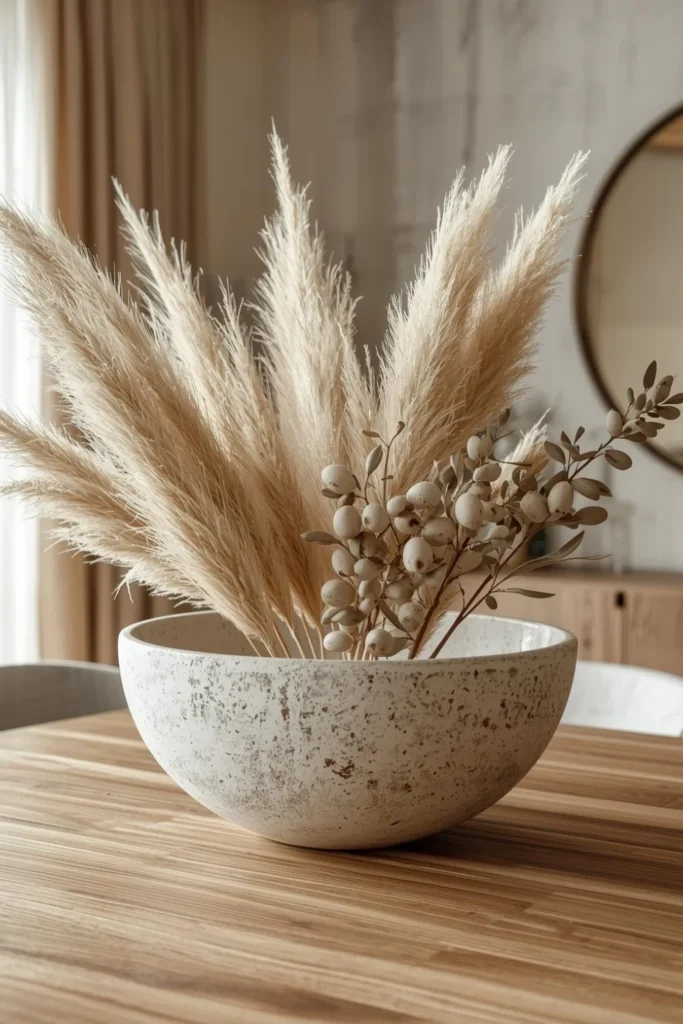 Oversized Textural Bowl with Dried 1
