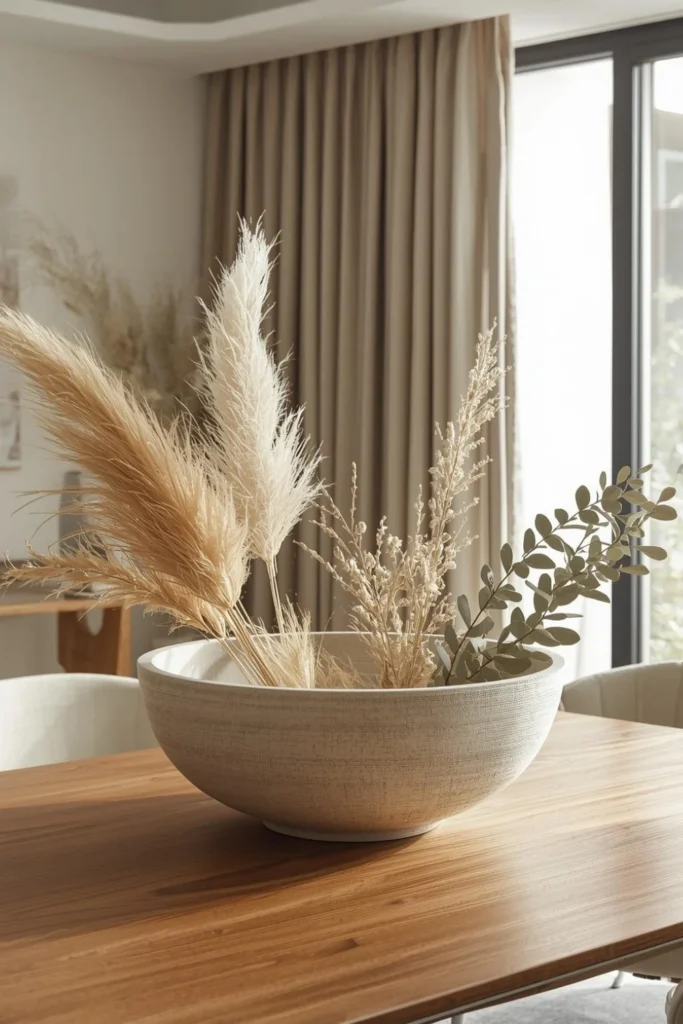 Oversized Textural Bowl with Dried