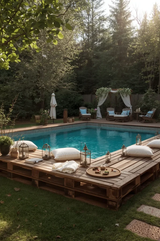 Pallet Driven Patio Perimeter