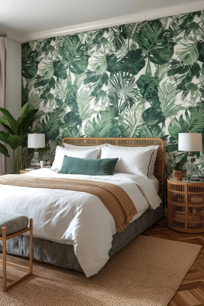 Palm Leaf Print Accen1