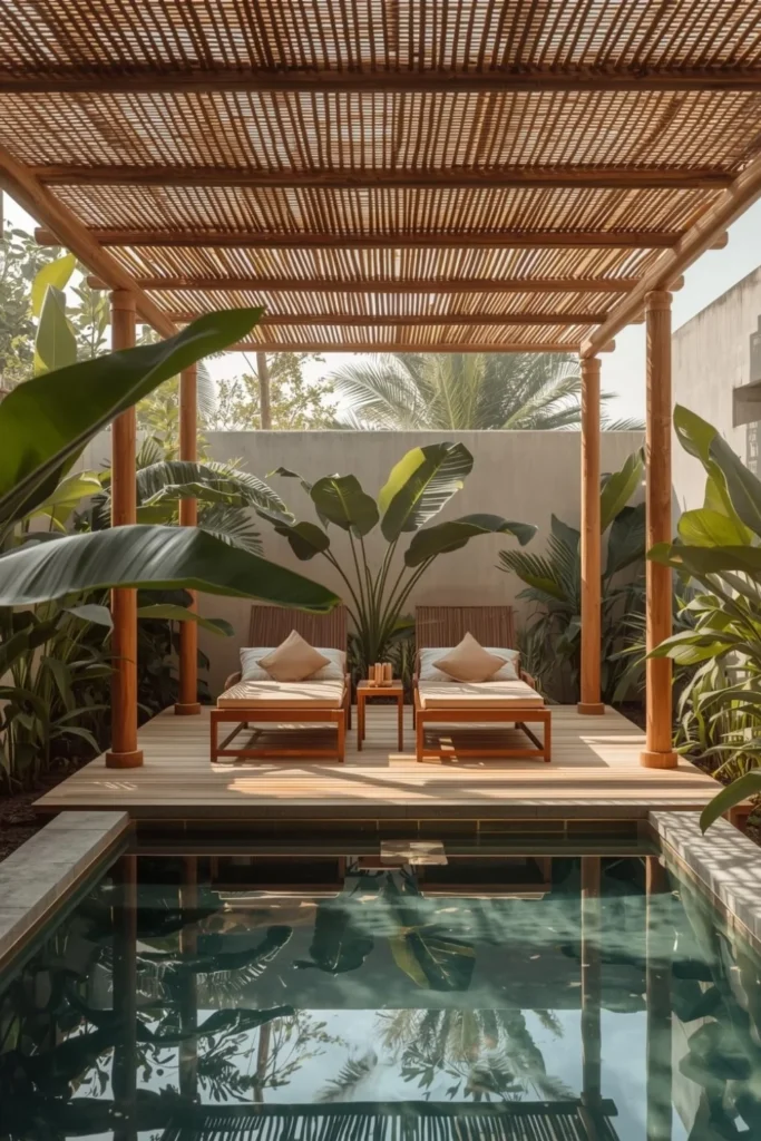 Pool With Bamboo