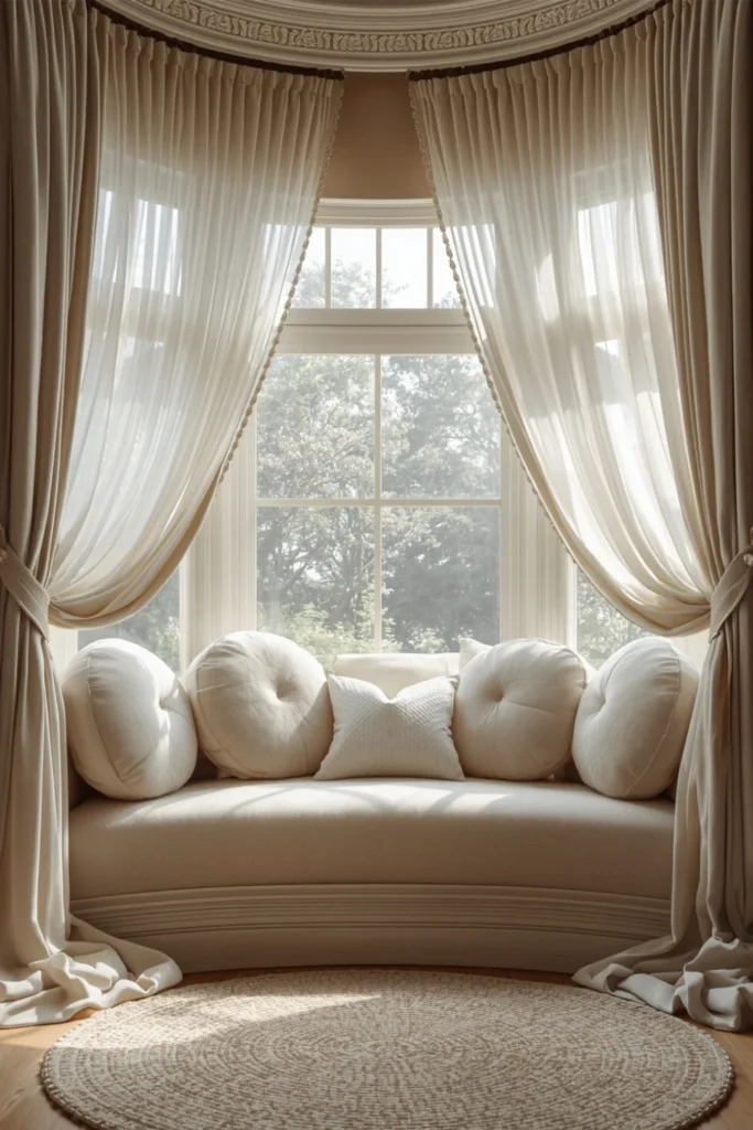 Round Pillow Oasis with Soft Curtains1