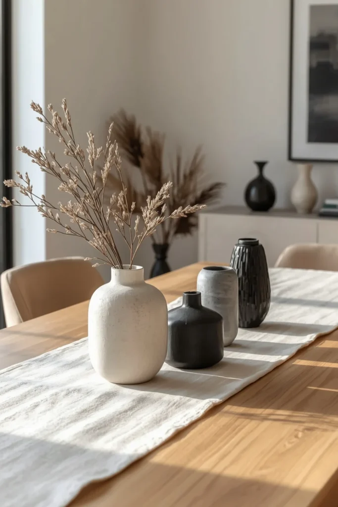 Sculptural Vases on Linen with Soft