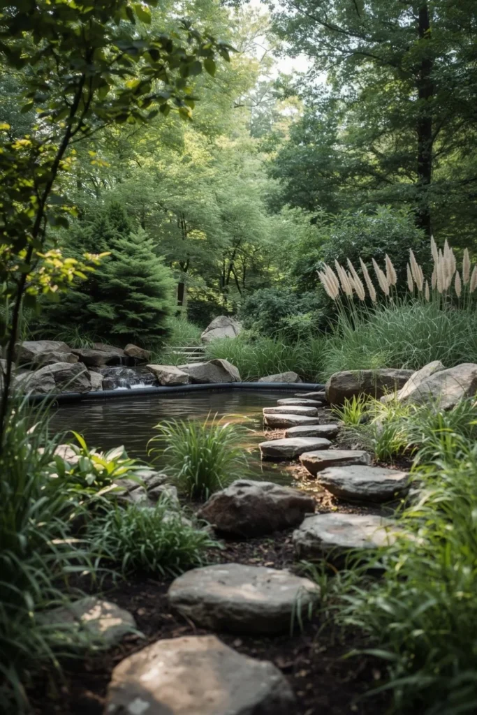 Stock Tank Pool Landscaping with Natural Flow1