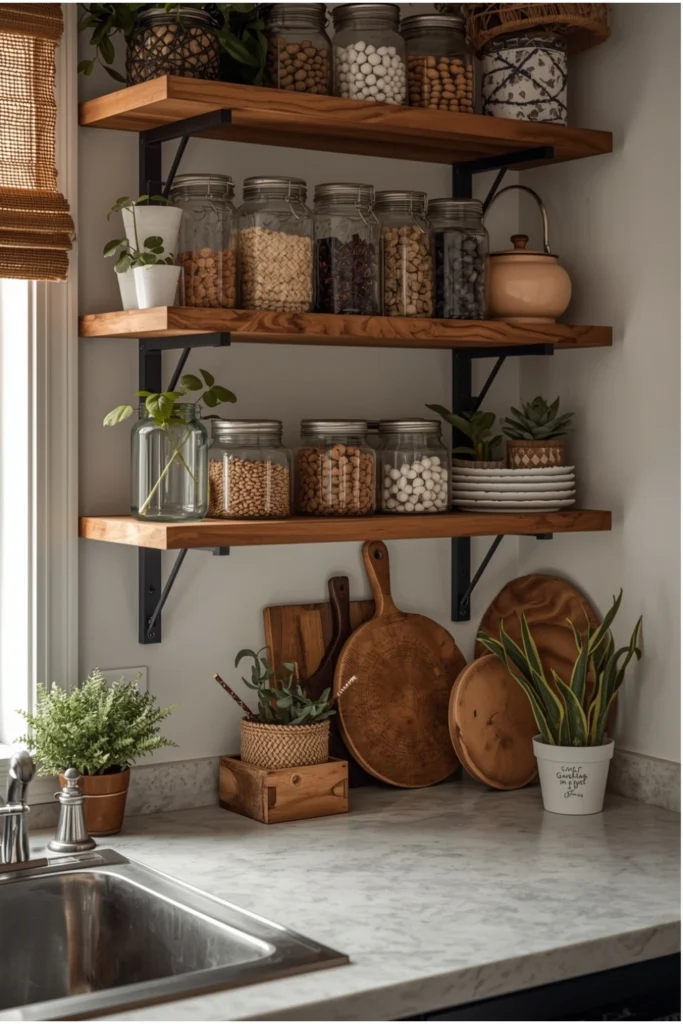 Tiny Kitchen Organization That Doubles as Decor