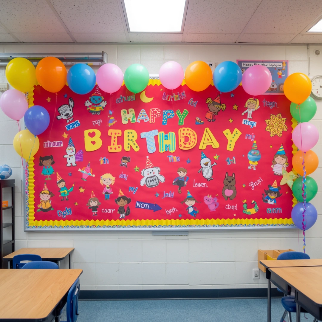 classroom birthday wall display