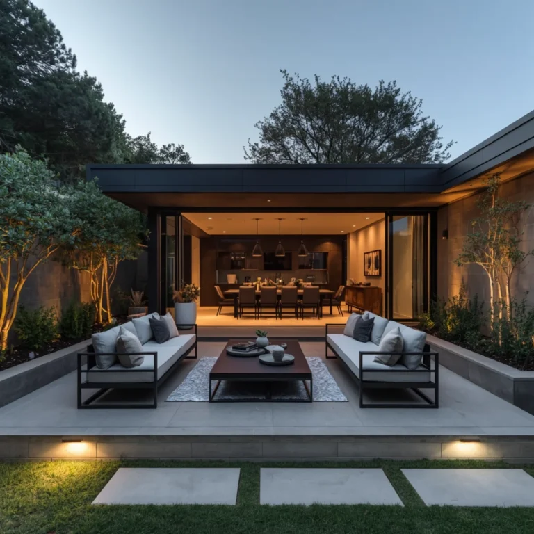 modern concrete patio