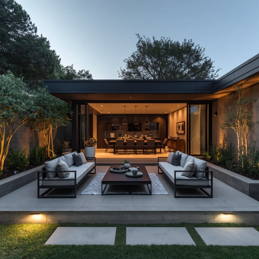 modern concrete patio