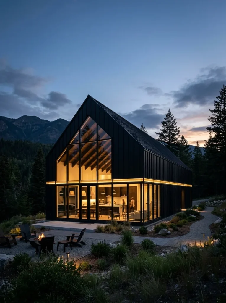 All Black Gable With Glass Gutterline Windows