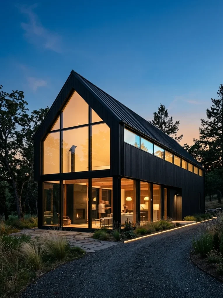 All Black Gable With Glass Gutterline Windows2