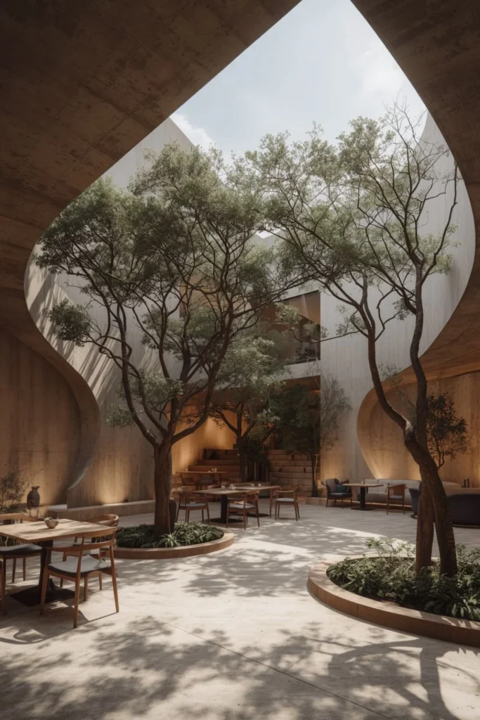 Canyon Courtyard With Sculptural