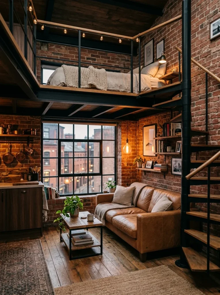 Cozy Industrial Loft Interiors