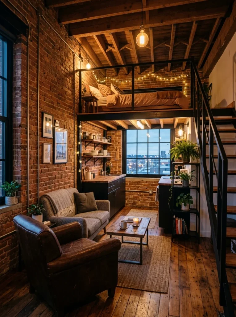 Cozy Industrial Loft Interiors2