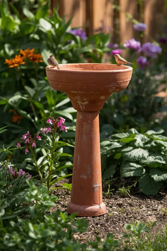 DIY Bird Bath with a Flower Pot1