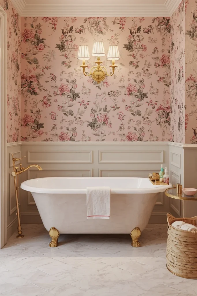 Floral Bathroom Wallpaper