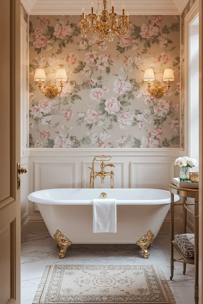 Floral Bathroom Wallpaper2