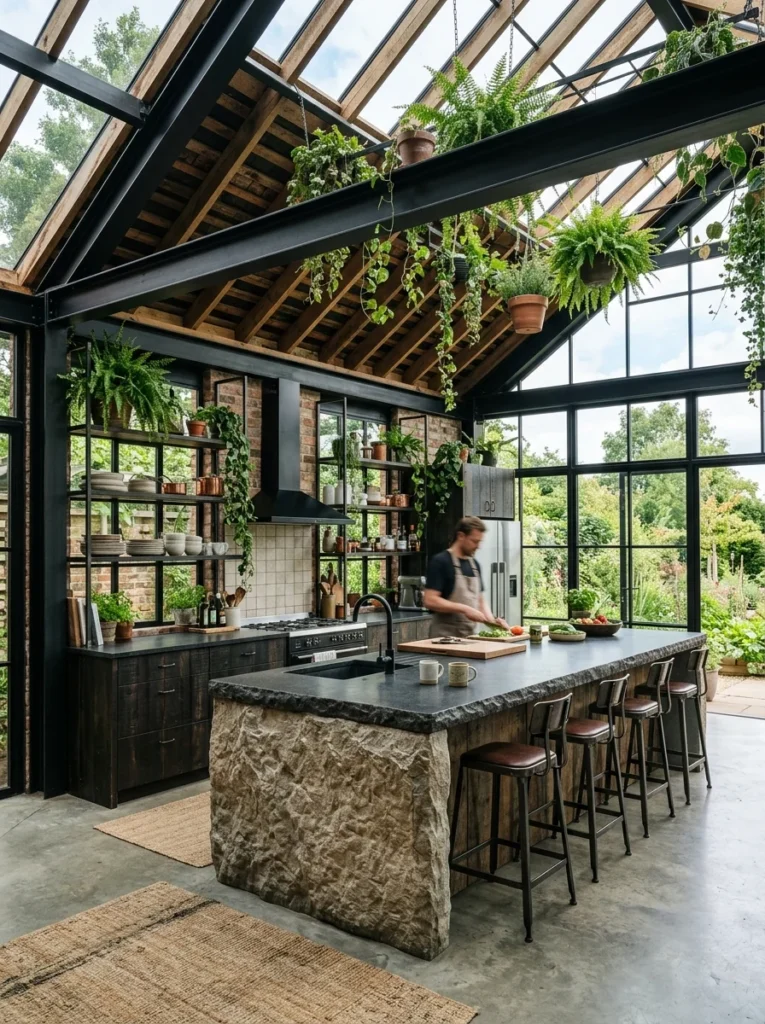 Industrial Greenhouse Kitchen