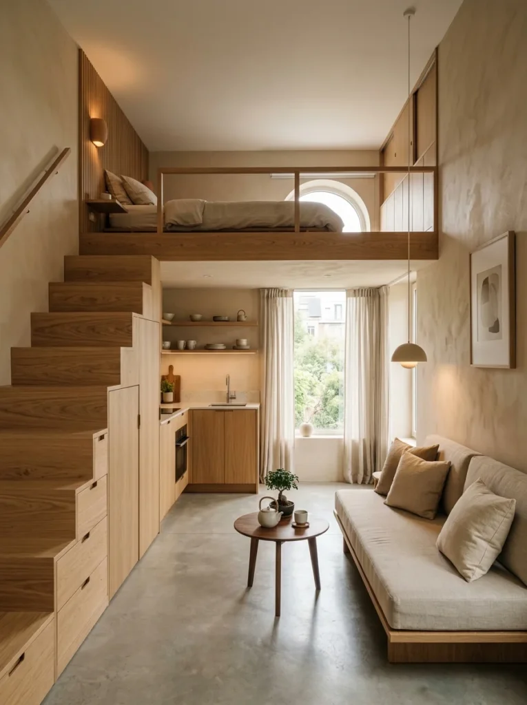 Japandi Style Tiny Loft