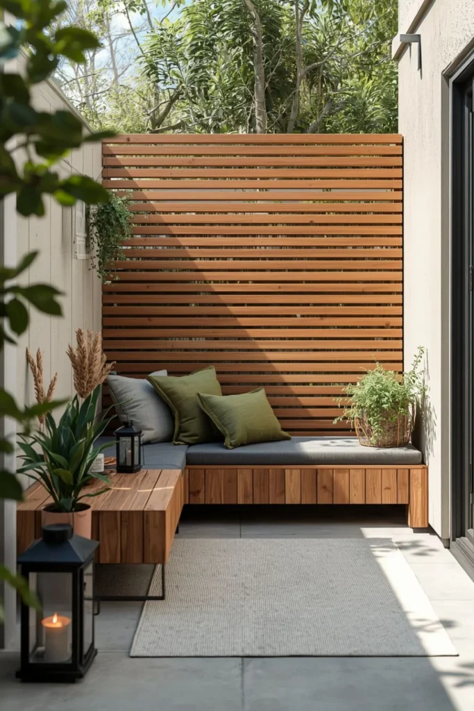 Modern Slatted Wood Nook