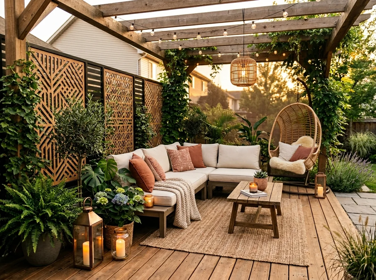 Modern backyard patio