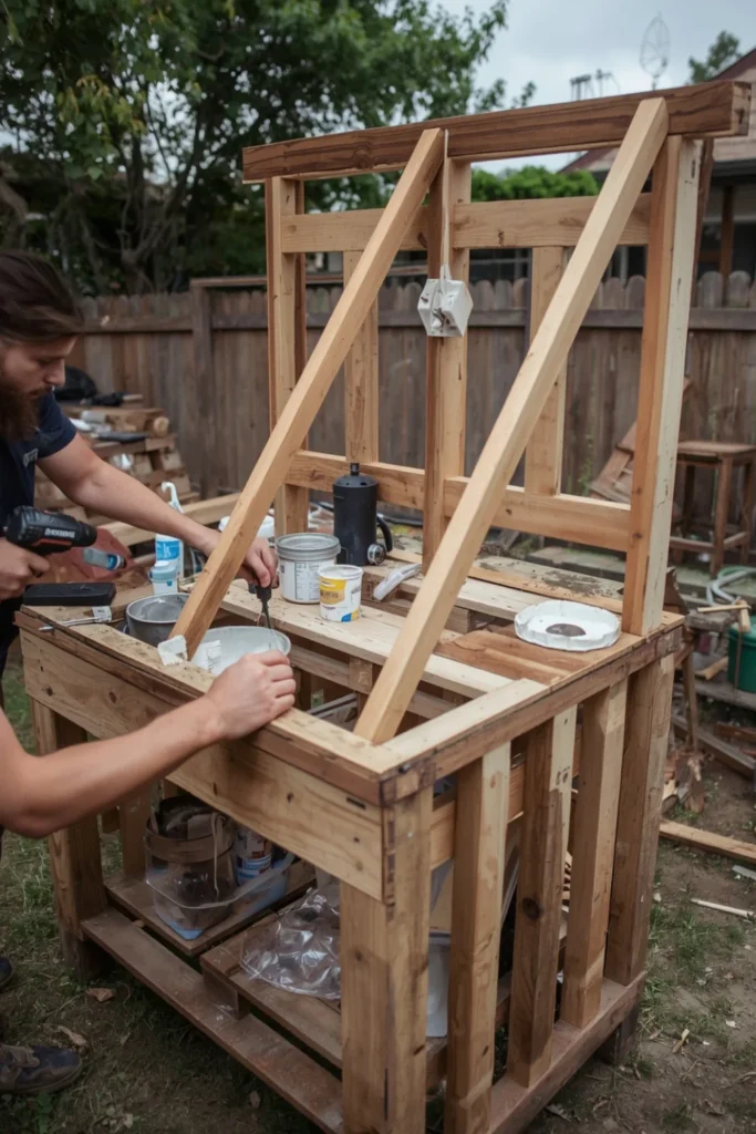 Pallet Framed Double Sink2