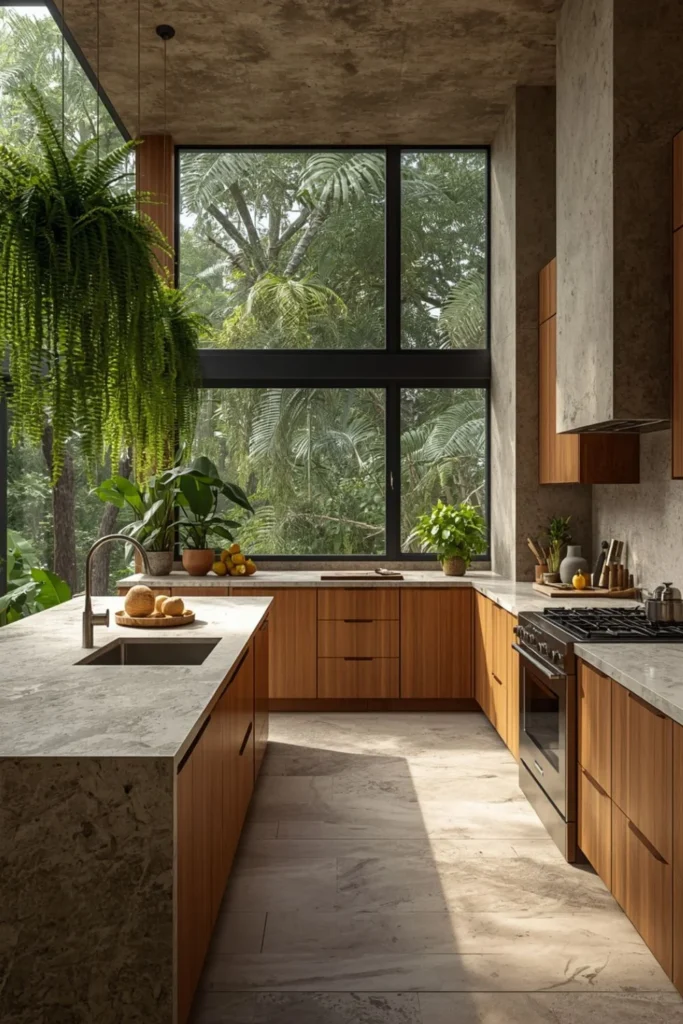 Rainforest Kitchen With Stone2
