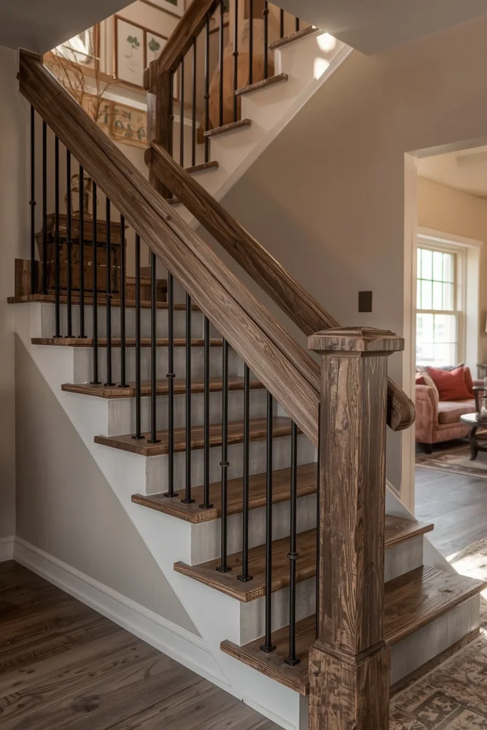 Rustic Reclaimed Wood Stair 1