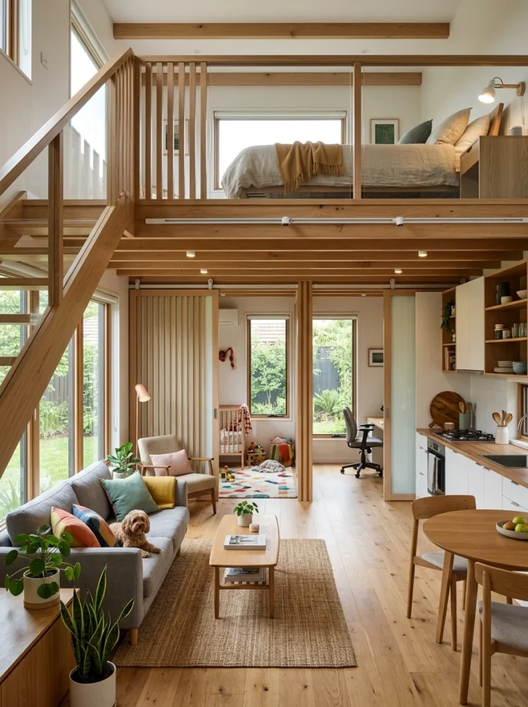 Tiny Family Loft House With Sliding