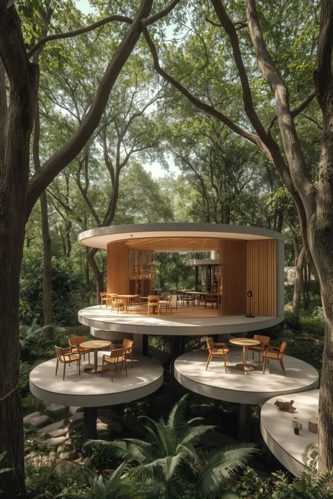 Tree Ring Pavilion With Floating 2