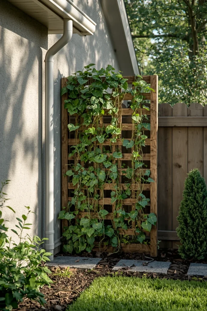 Trellis Covered Downspout