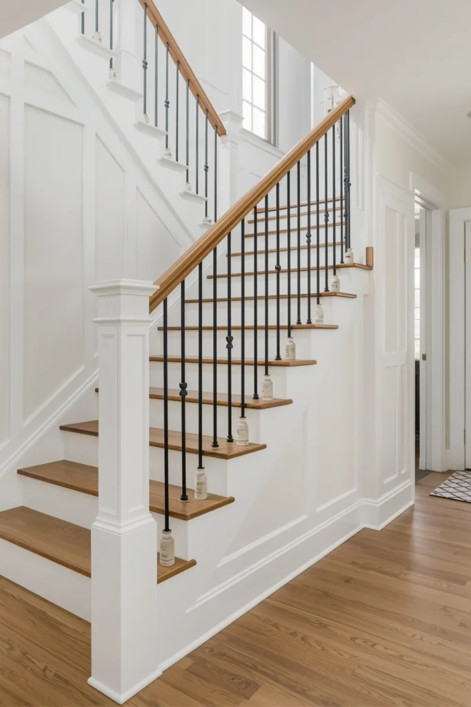 White Painted Wood Railing1