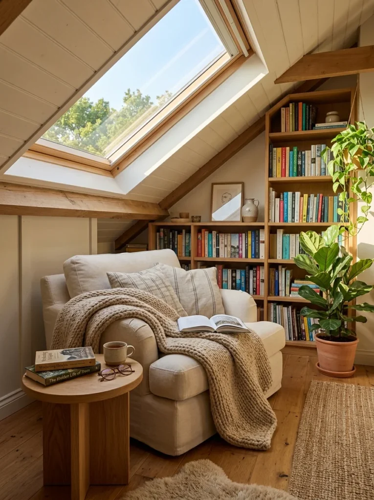 Attic into a Relaxing Reading Nook2