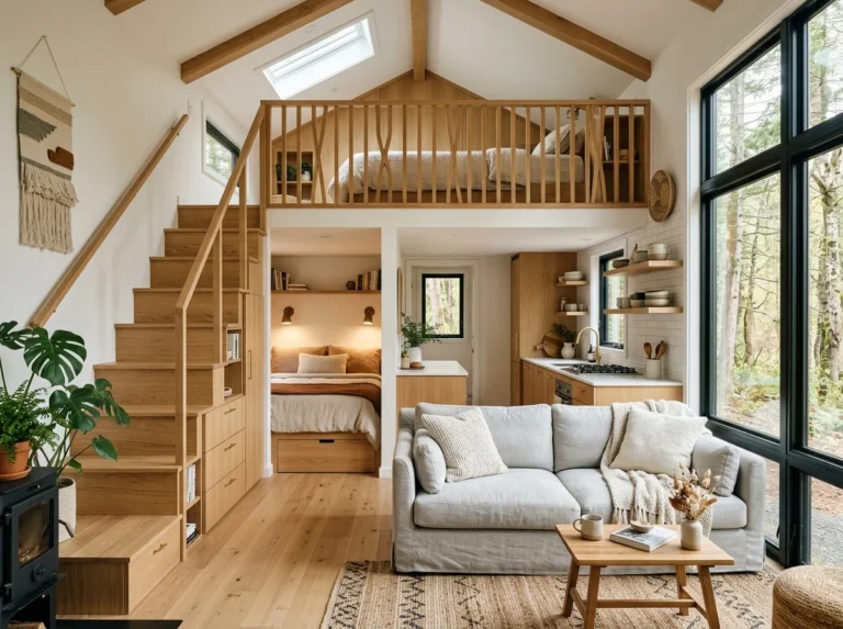 2 Bedroom Tiny House Floor Plans with Loft Bedroom Ideas