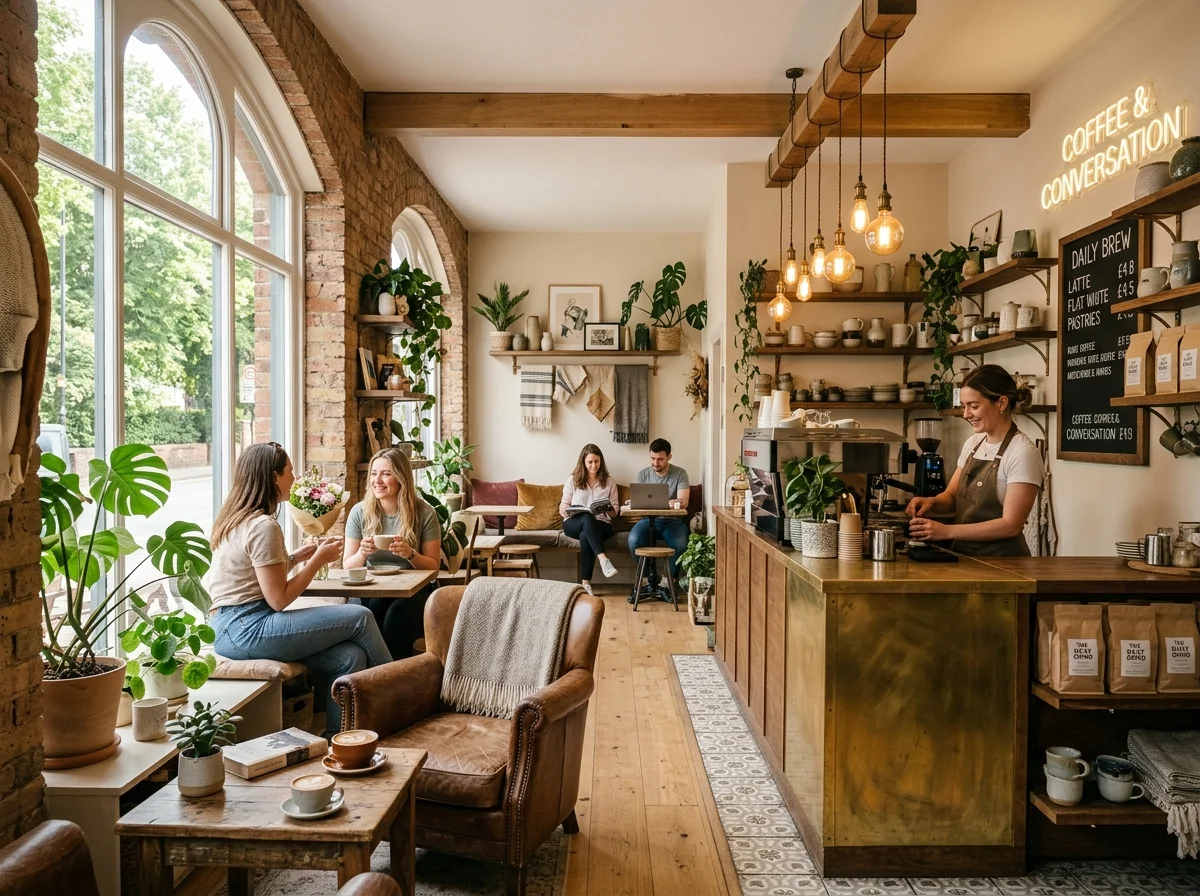 Beautiful small cafe interior