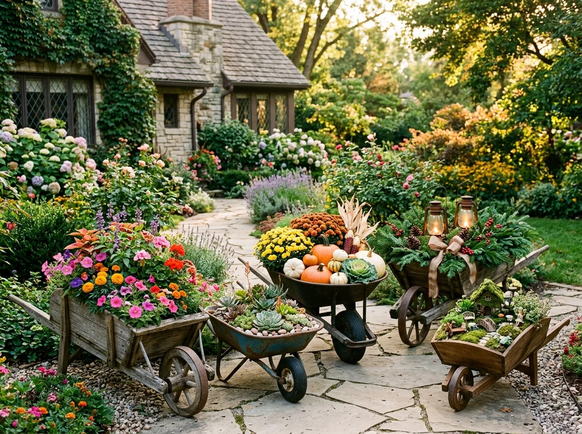 Creative Wheelbarrow Planter Ideas