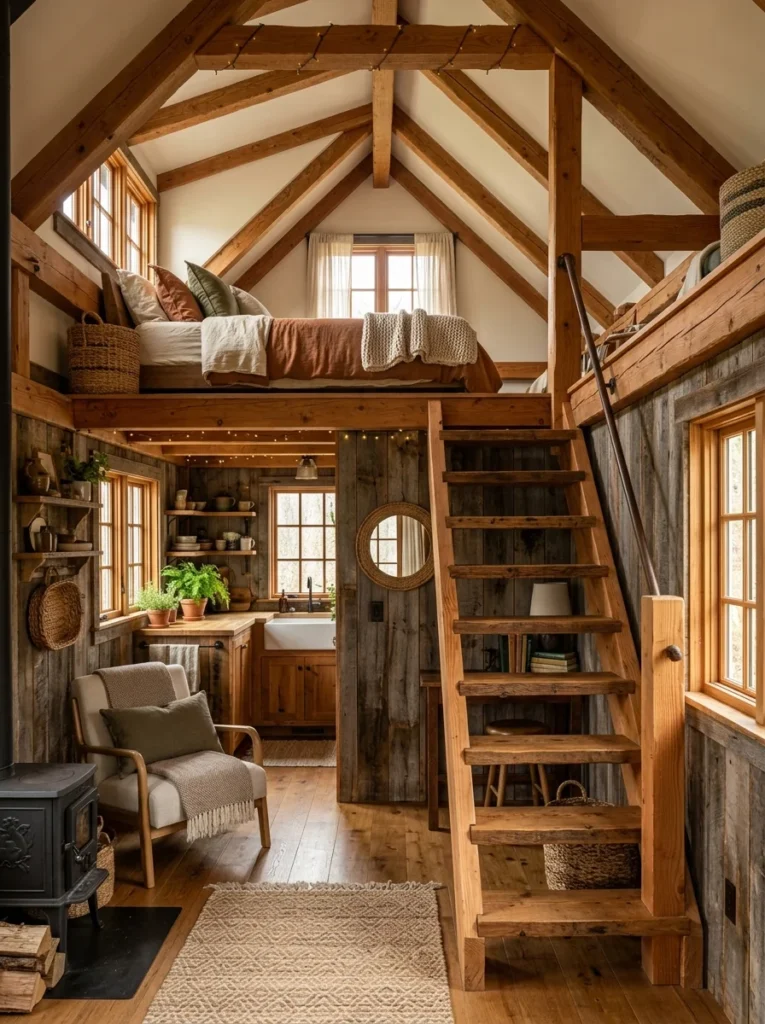 Rustic Tiny Cottage Loft Designs1