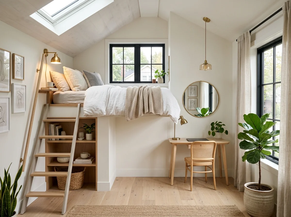 Tiny Loft Bedroom Design