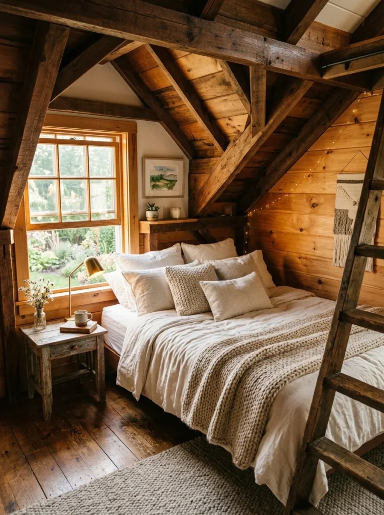 Warm and Relaxing Loft Bedroom1