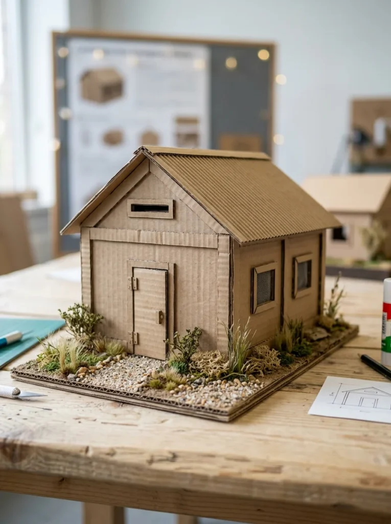Cardboard Box House for Emergency Shelters
