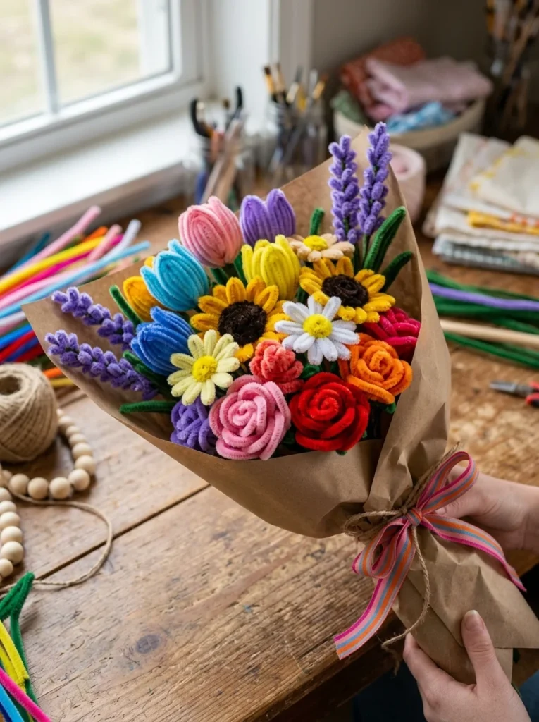 Colorful Pipe Cleaner Flowers