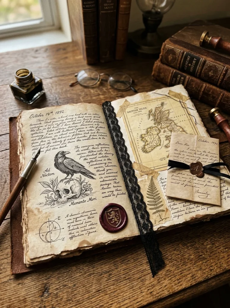 Dark Academia Junk Journal Page